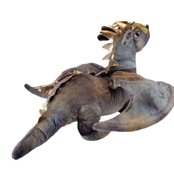 Gold & Gray Dragon Plush & 5 Mini Dragons Inside 15" Stuffed Animal Plushy - Picture 5 of 11